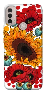Чохол на Motorola Moto E40 Соняшники та маки фото 1 з 1