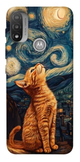 Чохол на Motorola Moto E20 van gogh cat фото 1 з 1