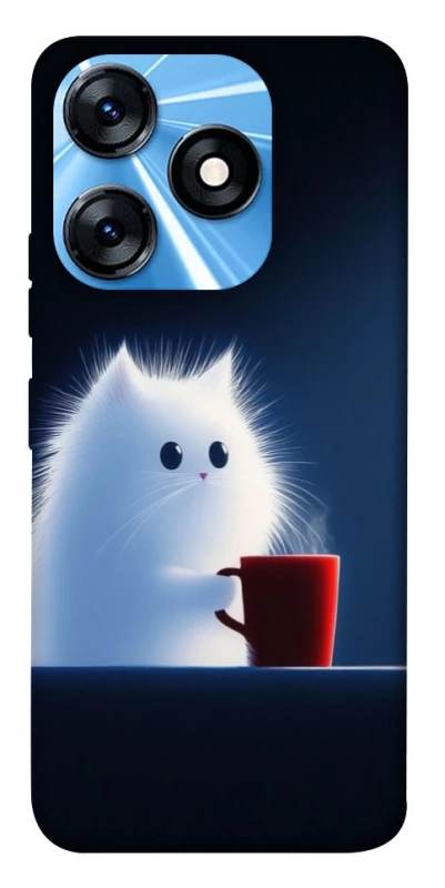 Чехол на TECNO Spark 10 Чехол кот с кофе фото 1 из 1