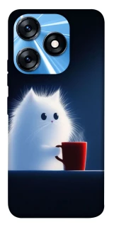 Чехол на TECNO Spark 10 Чехол кот с кофе фото 1 из 1