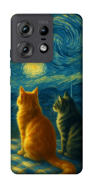 Чохол на Motorola Edge 50 Pro Cats under the stars фото 1 з 1
