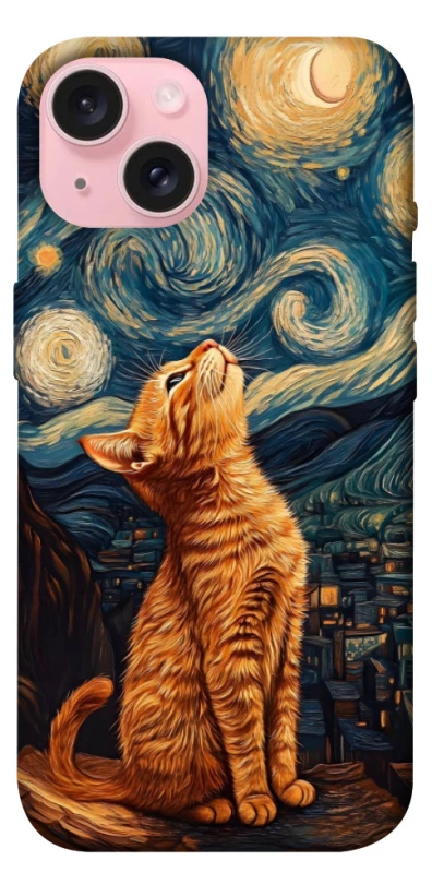 Чохол на Apple iPhone 15 (6.1") van gogh cat фото 1 з 1