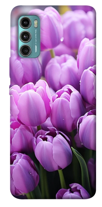 Чехол на Motorola Moto G60 Фиолетовые тюльпаны фото 1 из 1