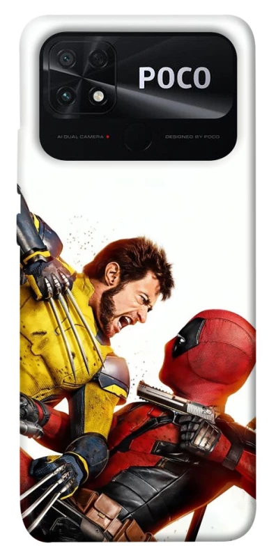 Чехол на Xiaomi Poco C40 Deadpool and Wolverine фото 1 из 1
