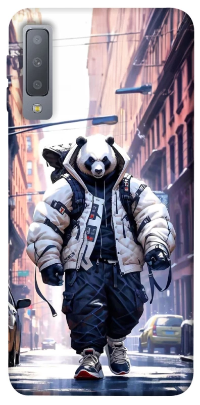 Чехол на Samsung A750 Galaxy A7 (2018) Панда курьер фото 1 из 1
