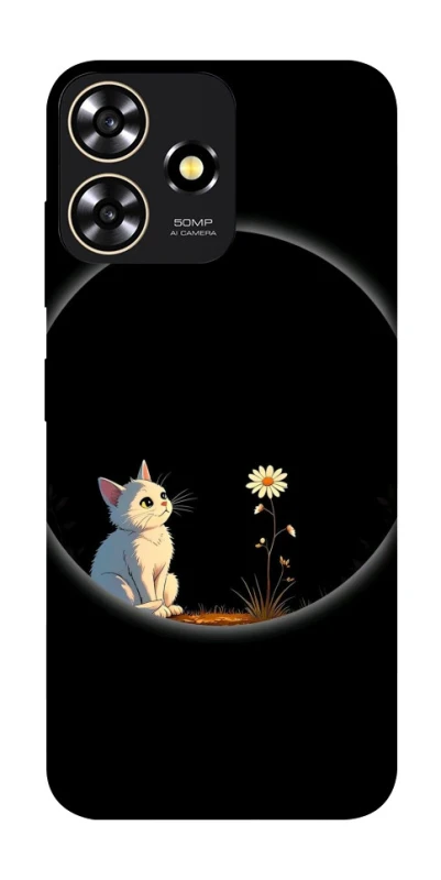 Чехол на ZTE Blade A73 4G Cat and flower фото 1 из 1
