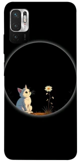 Чехол на Xiaomi Redmi Note 10 5G Cat and flower фото 1 из 1