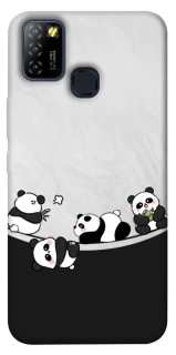 Чехол на Infinix Hot 10 Lite Four pandas фото 1 из 1
