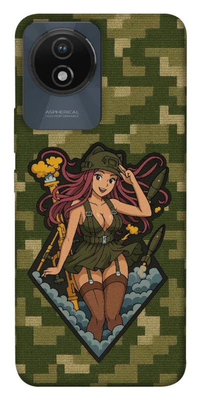 Чохол на Vivo Y02 Military Waifu фото 1 з 1