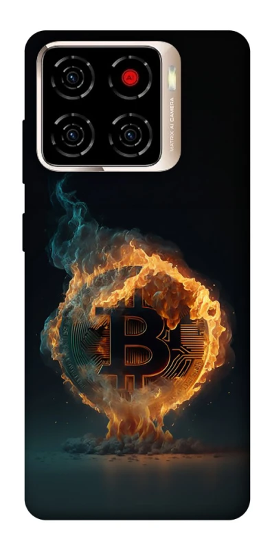 Чохол на ZTE Blade A56 Fire Bitcoin фото 1 з 1