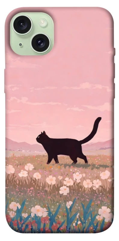 Чехол на Apple iPhone 15 Plus (6.7") cat on a field фото 1 из 1