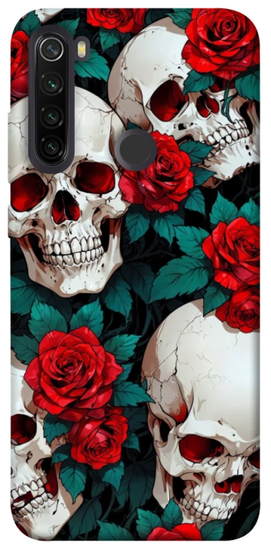 Чохол на Xiaomi Redmi Note 8T skull and rose фото 1 з 1