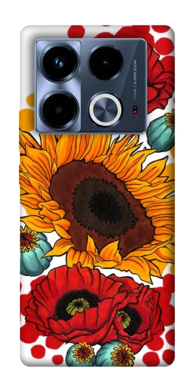 Чохол на Infinix Note 40 4G Соняшники та маки фото 1 з 1