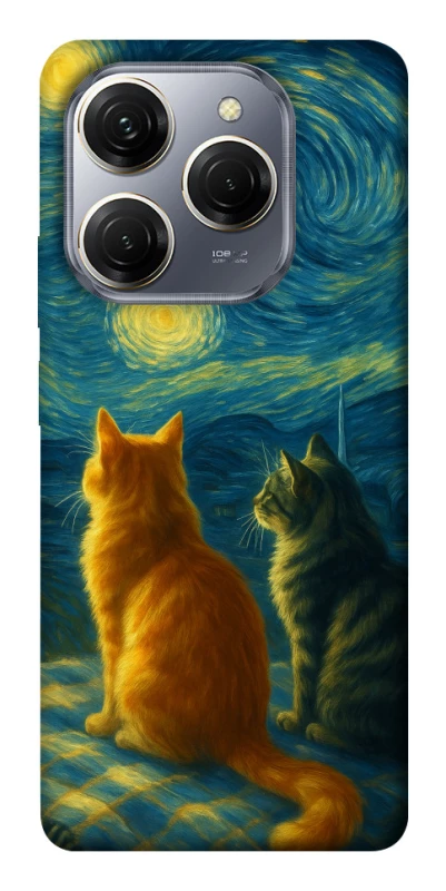 Чохол на TECNO Spark 20 Pro Cats under the stars фото 1 з 1