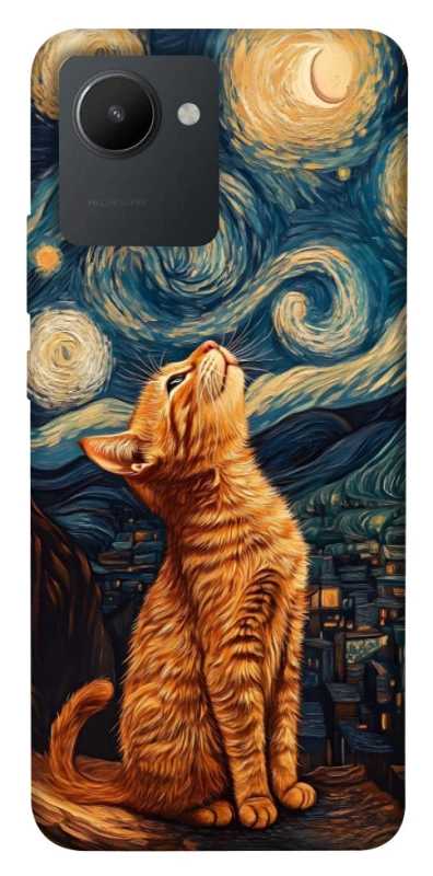Чехол на Realme C30s van gogh cat фото 1 из 1