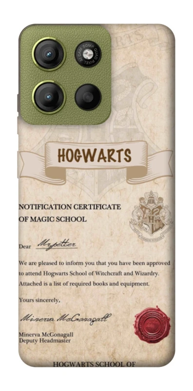 Чехол на Motorola Moto G15 4G The Hogwarts acceptance letter фото 1 из 1