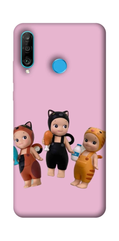 Чохол на Huawei P30 lite Cat Cafe Trio фото 1 з 1