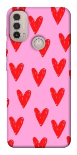 Чехол на Motorola Moto E40 Red hearts 2 фото 1 из 1