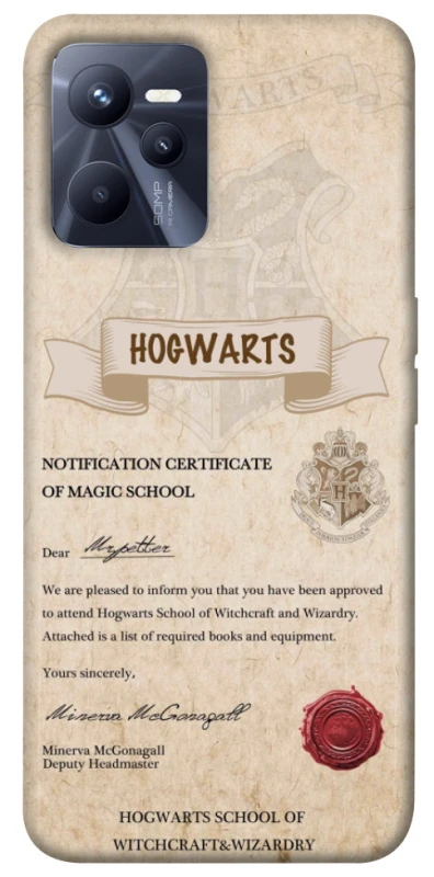 Чехол на Realme C35 The Hogwarts acceptance letter фото 1 из 1