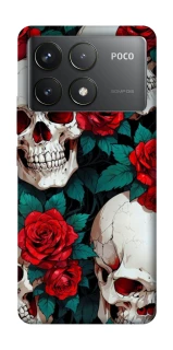 Чохол на Xiaomi Poco F6 Pro skull and rose фото 1 з 1