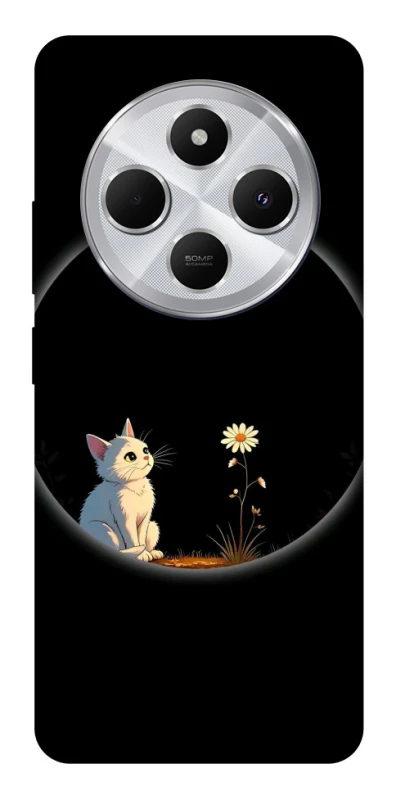 Чохол на Xiaomi Redmi 14C / Poco C75 Cat and flower фото 1 з 1