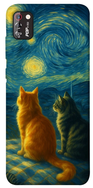 Чохол на TECNO POP 4 Pro Cats under the stars фото 1 з 1