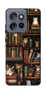 Чехол на Motorola Edge 50 Neo Cats & Books фото 1 из 1