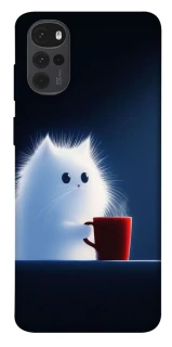 Чехол на Motorola Moto G22 Чехол кот с кофе фото 1 из 1