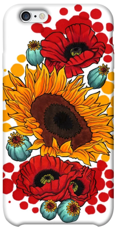 Чохол на Apple iPhone 6/6s (4.7") Соняшники та маки фото 1 з 1