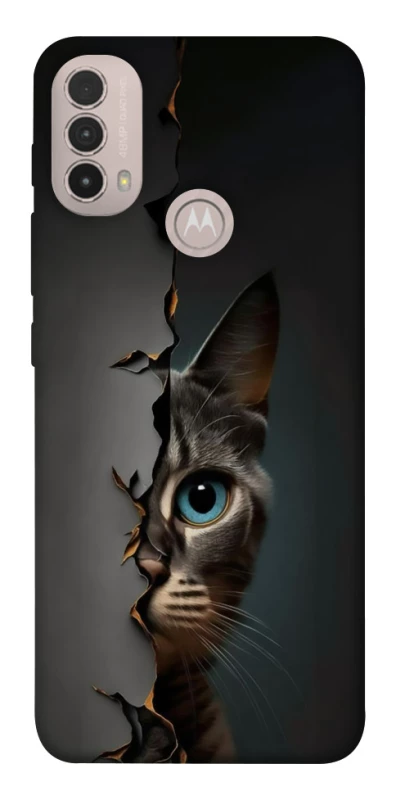 Чехол на Motorola Moto E40 Кот-подглядыватель v2 фото 1 из 1