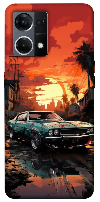 Чехол на Oppo Reno 7 4G Car at sunset фото 1 из 1