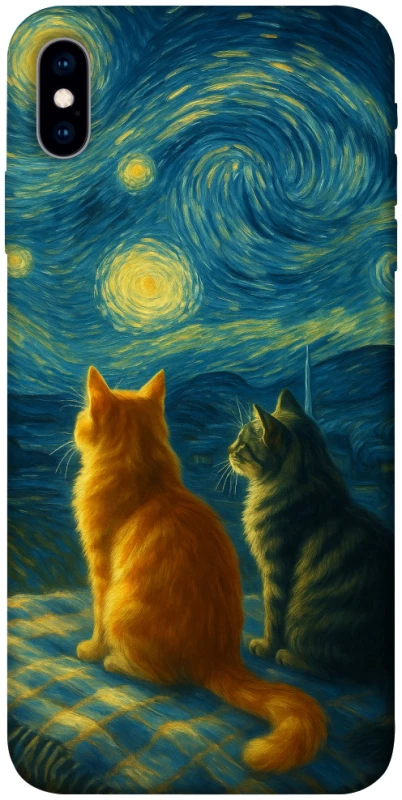 Чохол на Apple iPhone X (5.8") Cats under the stars фото 1 з 1