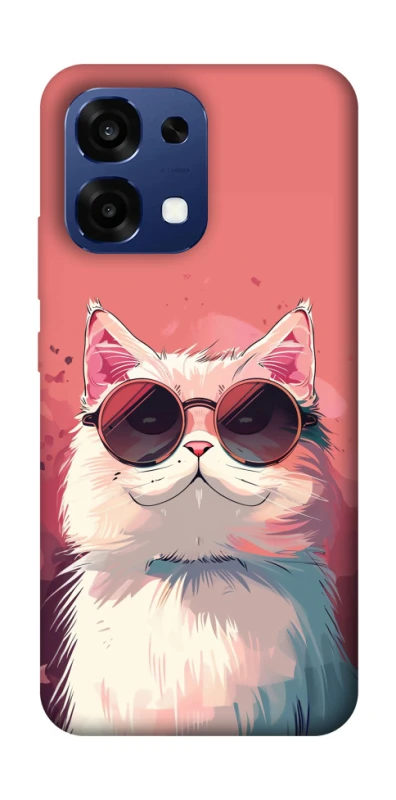 Чехол на Oppo A6 Pro 4G/5G Сat with glasses фото 1 из 2