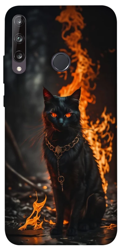 Чехол на Huawei P40 Lite E Огненный кот фото 1 из 1