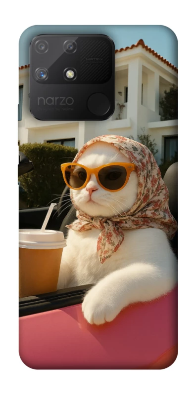 Чехол на Realme Narzo 50A Stylish Cat Cruise фото 1 Чехол на Realme Narzo 50A Stylish Cat Cruise фото 1 из 1