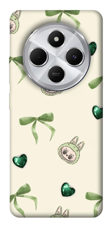 Чохол на Xiaomi Redmi 14C / Poco C75 Labubu Green Heart фото 1 з 1