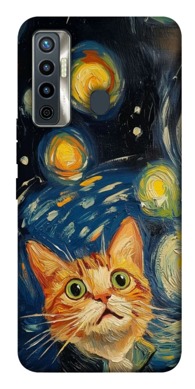 Чехол на TECNO Camon 17 paint cat фото 1 из 1