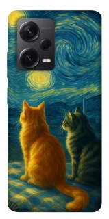 Чехол на Xiaomi Redmi Note 12 Pro+ 5G Cats under the stars фото 1 из 1