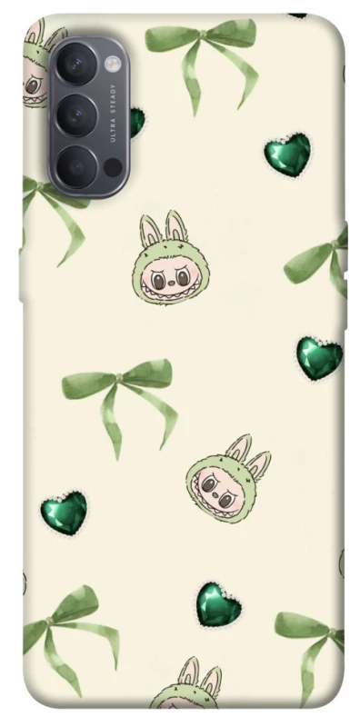 Чохол на Oppo Reno 4 Labubu Green Heart фото 1 з 1
