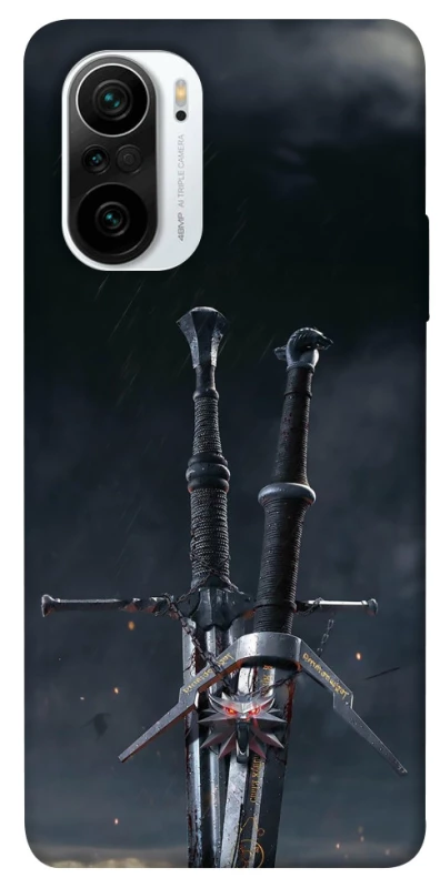 Чехол на Xiaomi Redmi K40 / K40 Pro / K40 Pro+ / Poco F3 Мечи Ведьмака фото 1 из 1