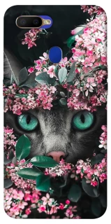 Чехол на Oppo A5s Кот в цветах фото 1 из 1