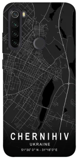 Чехол на Xiaomi Redmi Note 8T Chernihiv map фото 1 из 1