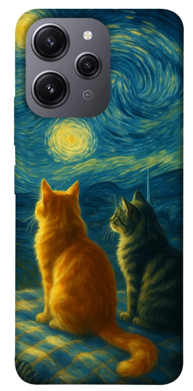 Чехол на Xiaomi Redmi 12 Cats under the stars фото 1 из 1