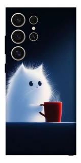 Чехол на Samsung Galaxy S25 Ultra Чехол кот с кофе фото 1 из 1