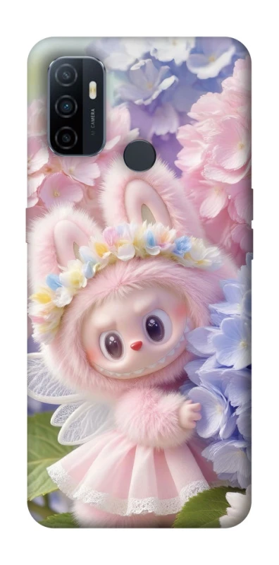 Чохол на Oppo A53 / A32 / A33 Labubu & Flowers ver.1 фото 1 з 1