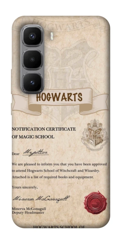 Чехол на Infinix Hot 60 Pro+ The Hogwarts acceptance letter фото 1 из 1