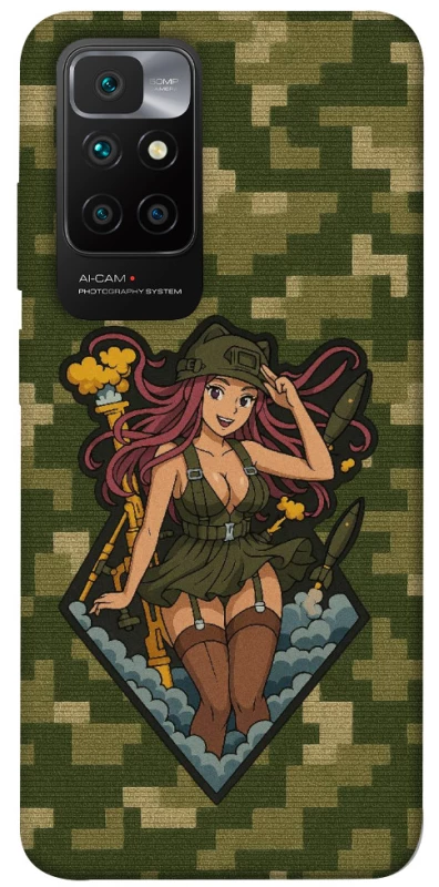 Чохол на Xiaomi Redmi 10 Military Waifu фото 1 з 1