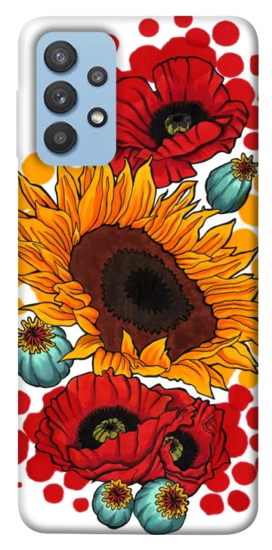 Чохол на Samsung Galaxy M32 Соняшники та маки фото 1 з 1