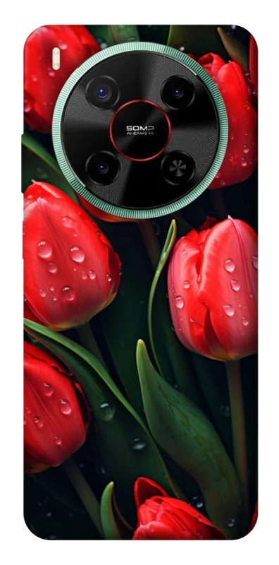 Чохол на ZTE Nubia V70 Max Червоні тюльпани фото 1 з 1