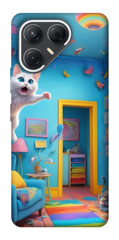 Чохол на TECNO Pova 7 crazy cat фото 1 з 1
